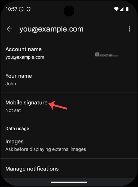 Mobiele handtekening instellen in Android